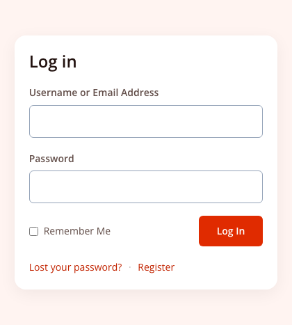 The Centred card login design on a phone.
